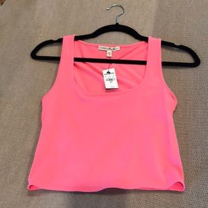 Pink cropped tank size small